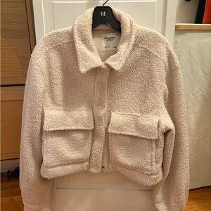 Abercrombie & Fitch Cream Teddy Jacket Cozy Winter Essential